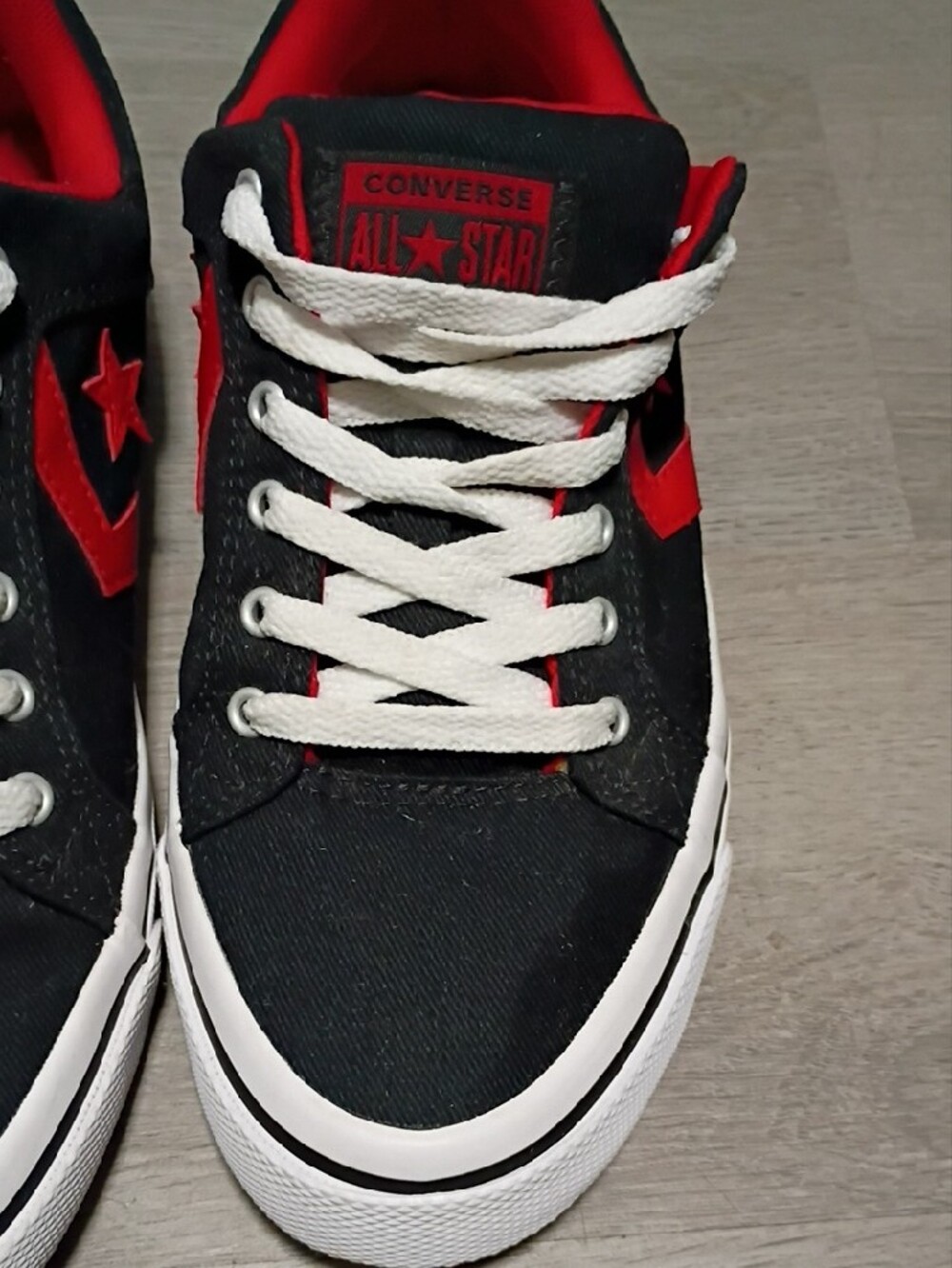 Converse Men's Low-Top Sneakers in Black and Red - Picture 8 of 8